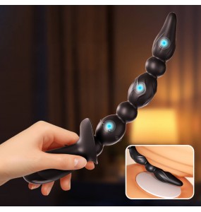 MizzZee - Pleasure Vibrating Anal Beads (Chargeable - Black)